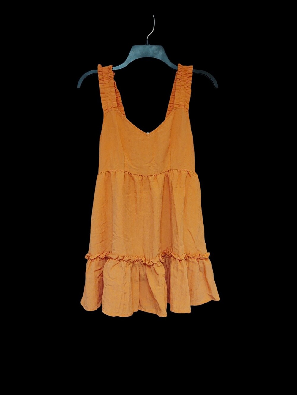Blu Pepper Orange Ruffled Mini Dress Size S